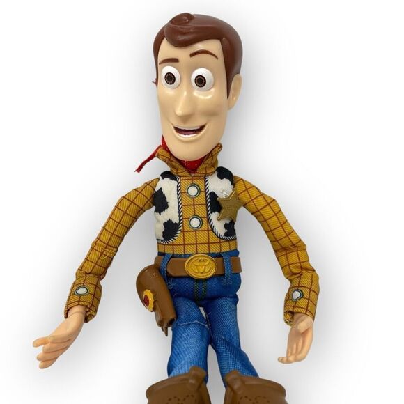 Disney Pixar Mattel Toy Story Woody Pull String Doll 12" Works No Hat - Picture 3 of 9